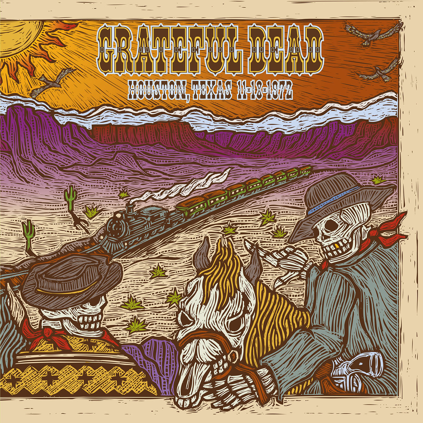 Grateful Dead Houston TX 11/18/72 album cover artwork